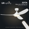 Mercator Jota 52″ DC ceiling fan in white (FC2118133WH) with slim modern design.