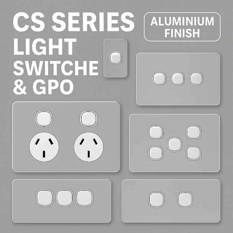 CS Series Light Switches & Power Points – Premium Aluminium Finish for Modern Australian Homes
