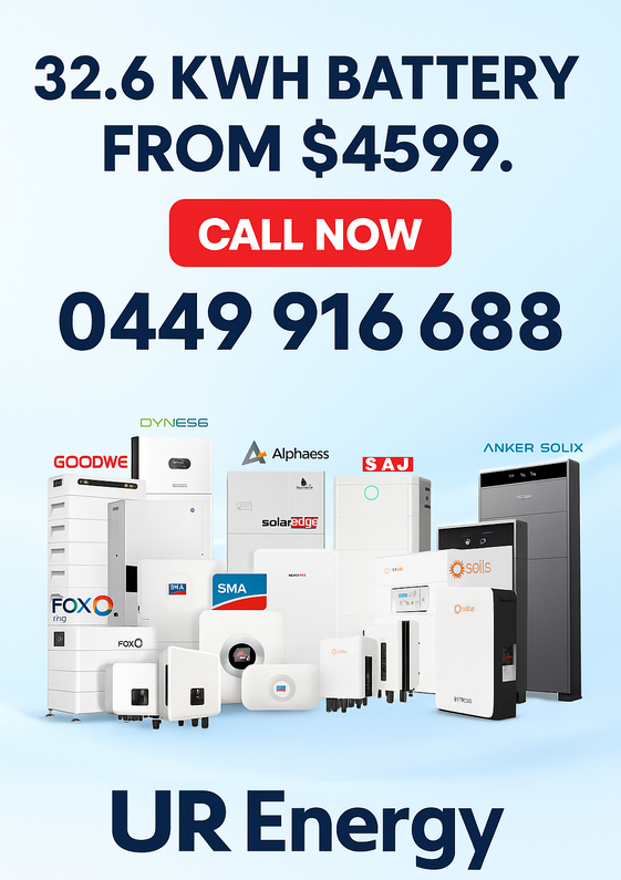 Power Your Home with UR Energy – 32.6kWh Solar Battery from $4599