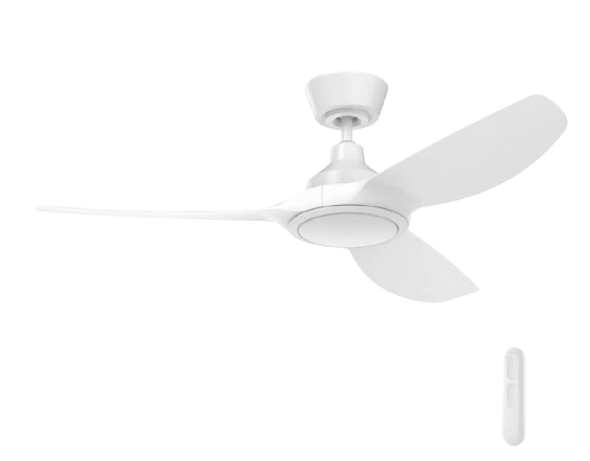 Mercator Jota S 48-inch DC ceiling fan without light, white ABS blades.