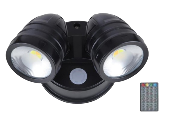 TLSU2202MS Suka Premium Twin Spotlight with Microwave Sensor – IP65 Outdoor LED Security Light (Black)