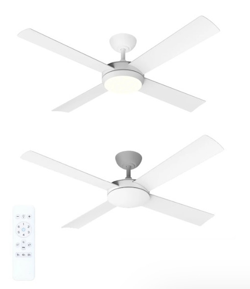 Martec Quantum DC 1320mm Ceiling Fan Matt White with Remote Control – Prestons Sydney