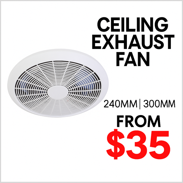 NOUX 240mm Ceiling Exhaust Fan – Powerful 400m³/h Bathroom Ventilation | Quiet & Slimline Design