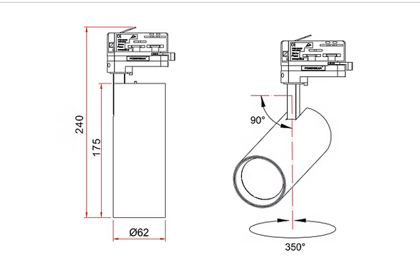 Gold 15W LED Track Light