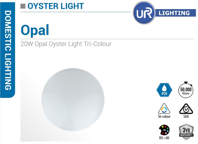 20 W LED Oyster Tricolour Light 300MM