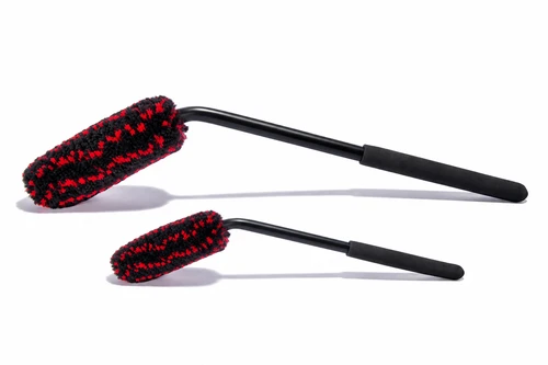 2 Piece Angled Spoke Brush 12" and 18" with Black Anti-Slip Grip