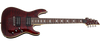The Schecter Omen Extreme-7 String Electric Guitar (Item #2008) features a stunning Black Cherry quilted maple top over a mahogany body, delivering rich resonance and aggressive bite. Its thin-C maple neck and rosewood fingerboard provide fast, comfortable playability, while Schecter Diamond Plus humbuckers deliver high-output tone suited for metal, rock, and modern extended-range styles. Additional features include black chrome hardware, Tune-O-Matic bridge, and sleek multi-ply binding.