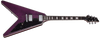 Schecter V-1 Custom Electric Guitar in Trans Purple finish with Flying V body, dual Seymour Duncan humbuckers, and chrome hardware.