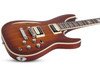 Schecter C-1 E/A Electric Guitar in Ca-s Eye finish with semi-hollow body design, dual pickups, and chrome hardware.