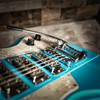 Schecter Ultra III Electric Guitar in Vintage Blue finish with chrome hardware, retro body shape, and three-pickup configuration.