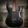 Schecter C-6 Deluxe Electric Guitar - Satin Black finish with dual humbuckers, lightweight basswood body, and smooth maple neck for modern tone and easy playability