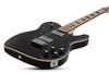 Schecter PT Fastback Electric Guitar - Gloss Black finish, dual humbuckers, chrome hardware, vintage-inspired single-cut design, and modern tone for studio and stage performance