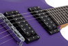 Schecter C-6 Deluxe Electric Guitar - Satin Purple finish, solid-body design with dual humbuckers, smooth maple neck, and lightweight basswood body for versatile modern performance