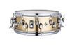 Mapex Black Panther Metallion 14" x 5.5" Snare Drum (BPNBR4551CN) featuring a seamless brass shell, warm tone with crisp attack, and balanced projection for all playing styles.