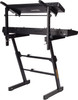 Hercules KS410B Auto Lock Double-Tier Z Keyboard Stand featuring a sturdy Z-frame, Auto Lock height/width adjustment, dual tiers for two keyboards, and heavy-duty construction for stage and studio use.