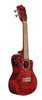 The Lanikai QM-RDCEC Concert Ukulele features a beautifully figured quilted maple top, back, and sides with a bold Red Stain finish that stands out on any stage. The cutaway design allows easy access to upper frets, while the FishmanÃ‚Â® Kula preamp and built-in tuner provide clean, natural amplified sound. Perfect for players seeking striking visuals, reliable electronics, and premium concert-level tone.