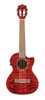 The Lanikai QM-RDCET Tenor Ukulele features a beautifully figured quilted maple top, back, and sides with a vivid red stain finish that delivers both visual impact and bright, clear tone. The cutaway design allows effortless upper-fret access, while the FishmanÂ® Kula preamp with onboard tuner ensures clean, reliable amplification. With refined craftsmanship and high-end appointments, this uke is ideal for live performers and players seeking premium sound with eye-catching style.