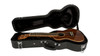 Lanikai HWC-C hard-shell concert ukulele case featuring a wooden arched-top exterior, plush padded interior, secure latching system, and durable construction designed to protect concert-sized ukuleles.
