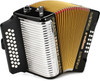 Hohner Corona II Accordion - 31 Treble / 12 Bass, Black Lacquer finish, plastic fingerboard, smooth bellows, and durable Hohner construction for professional Tex-Mex performance