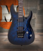 Schecter Omen Elite-6 FR Electric Guitar - Ocean Blue Burst featuring quilted maple top, Floyd Rose tremolo, Schecter Diamond pickups, and sleek black hardware for modern tone and style