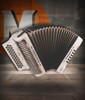 Hohner Corona II XTREME Accordion - GCF, Pearl White finish, 31-button diatonic accordion featuring smooth bellows, responsive reeds, and premium craftsmanship for professional performers