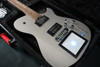 Cort/Manson Custom MBM-1 Matthew Bellamy Signature Guitar – Silver Satin finish with integrated XY pad, Sustainiac pickup system, and custom design inspired by Muse’s Matthew Bellamy