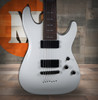 Schecter Demon-7 Electric Guitar - Vintage White (B-Stock) 7-string guitar with Schecter Diamond Active pickups, arched top body, black hardware, and smooth extended-range tone