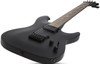 Schecter Damien 6 Platinum Electric Guitar in Black finish - B-Stock model featuring EMG pickups, gothic cross inlays, and sleek contoured double-cutaway body