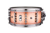 Mapex Black Panther Versatus 14" x 6.5" Snare Drum – Peach Burl Burst (BPDLMH4650LPW) featuring a hybrid maple/mahogany shell and polished finish for warm, versatile tone and dynamic response.