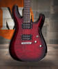 Schecter CR-6 Electric Guitar in Black Cherry Burst finish - B-Stock model featuring contoured double-cut body, Schecter USA pickups, and black chrome hardware
