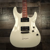 Schecter Omen-6 Electric Guitar in Vintage White finish - B-Stock model featuring dual humbuckers, black hardware, and classic double-cutaway body