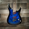 Schecter Omen Elite-7 Multiscale See-Thru Blue Burst Electric Guitar B-Stock