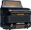 Hohner Rebelde III Black GCF Button Accordion Celso Limited Edition Signature Series Collection w/ Gig Bag & Straps (REBELDE III GCF BK) | Musician Madness