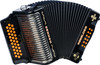 Hohner Rebelde III Black GCF Button Accordion Celso Limited Edition Signature Series Collection w/ Gig Bag & Straps (REBELDE III GCF BK) | Musician Madness