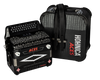The Hohnica Aces Accordion (ACES II FBK) features a 3-register system with an F-Bb-Eb tonal layout, ideal for Tejano, conjunto, norteno, and regional Mexican music. Built with durable materials and responsive reeds, it offers strong projection, stable tuning, and comfortable playability making it a solid choice for beginners and developing players.