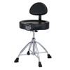 Mapex T875 Saddle Top Drum Throne with Backrest and Double-Braced Quad Legs – ergonomic drum seat with contoured saddle cushion, adjustable height, and reinforced stability for long playing sessions