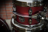 Mapex SE504XMBPA Saturn Evolution Fusion 4-Piece Shell Pack in Tuscan Red finish, snare not included.