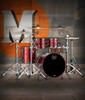 Mapex SE504XMBPA Saturn Evolution Fusion 4-Piece Shell Pack in Tuscan Red finish, snare not included.