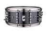 Mapex Black Panther Design Lab Maximus 14" x 6" Snare Drum â€“ Piano Black (BPDLMH4600LPB) featuring a mahogany shell, vintage tone, and glossy black finish for classic sound and style.