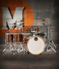 Mapex Armory Series Studioease Shell Pack in Roasted Chestnut featuring hybrid maple/birch shells, fast tom sizing, SONIClear bearing edges, and punchy modern tone suited for versatile stage and studio drummers.