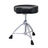 Mapex T855 Double-Braced 3-Leg Drum Throne with Black Leather Saddle Cushion - heavy-duty adjustable seat with contoured saddle top, threaded spindle, and sturdy chrome base