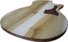 Guitar Shaped Cutting Board, Poplar and Black Walnut Wood, 14 x 18 x 3/4 inches, Handmade in Texas | Musician Madness