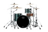Mapex SE426XHPQ Saturn Evolution Hybrid Organic Rock 3-Piece Shell Pack in Brunswick Green finish, snare not included.
