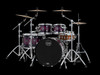 Mapex Saturn VI Exotic Studioease 5-Piece Shell Pack – Royal Purple Burst (SR628XUZXP) featuring hybrid maple/walnut shells, exotic high-gloss finish, Studioease tom configuration, and pro-level tone for studio and live performance.