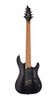 Cort KX Series Multi-Scale 7-String Electric Guitar in Open Pore Black finish – solid-body extended-range design with fanned frets and dual humbuckers