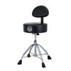 Mapex T870 DBL Braced 4-Leg Black Leather Round Cushioned Throne w/ Backrest | Musician Madness