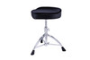 Mapex T685 Saddle Style Drum Throne with Black Cloth Top and Threaded Spindle – ergonomic adjustable drum seat with padded saddle cushion, smooth spindle height control, and chrome base