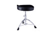 Mapex T685 Saddle Style Drum Throne with Black Cloth Top and Threaded Spindle – ergonomic adjustable drum seat with padded saddle cushion, smooth spindle height control, and chrome base
