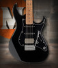 Cort G250SE Electric Guitar in Black finish with roasted maple neck, HSS pickups, and two-point tremolo bridge.