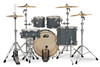 DW Design Series 4-Piece Maple Shell Pack in Steel Gray finish with chrome hardware featuring maple shells, professional sound, and premium DW craftsmanship - available at Musician Madness.